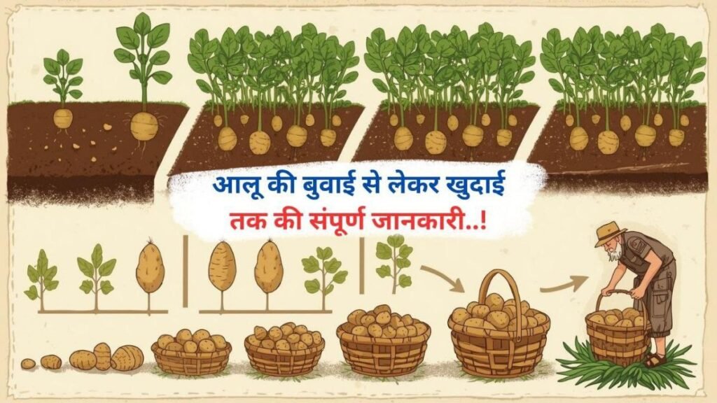 आलू की बुवाई से लेकर खुदाई तक की संपूर्ण जानकारी..!