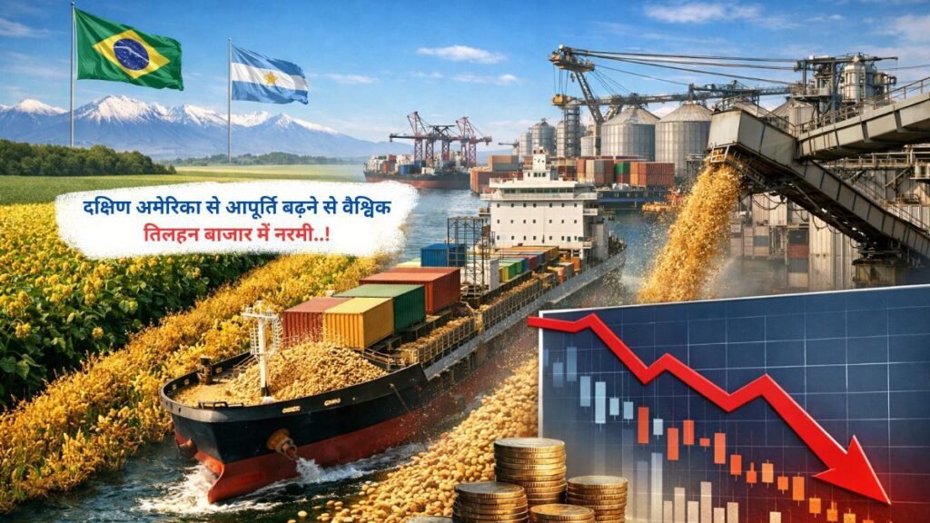 दक्षिण अमेरिका से आपूर्ति बढ़ने से वैश्विक तिलहन बाजार में नरमी..!