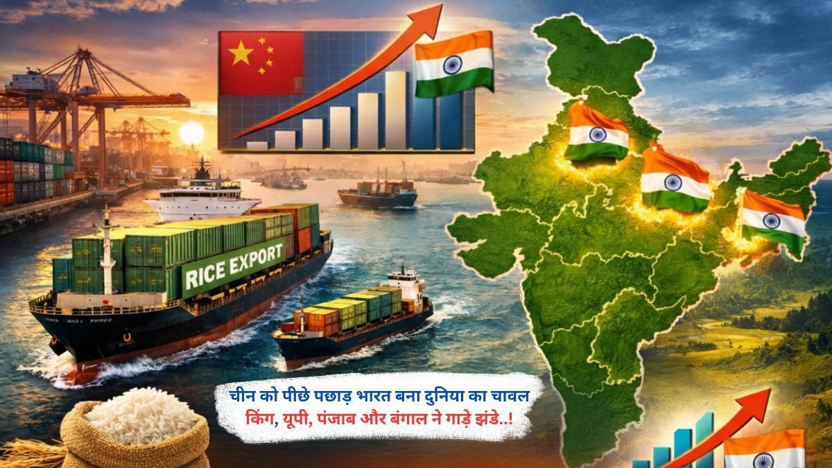 चीन को पीछे पछाड़ भारत बना दुनिया का चावल किंग, यूपी, पंजाब और बंगाल ने गाड़े झंडे।