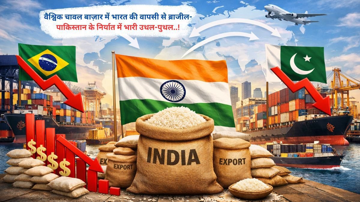 वैश्विक चावल बाज़ार में भारत की वापसी से ब्राजील-पाकिस्तान के निर्यात में भारी उथल-पुथल..!
