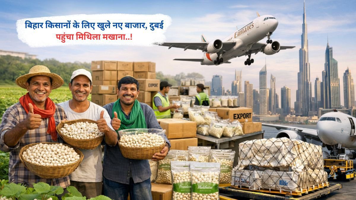 बिहार किसानों के लिए खुले नए बाजार, दुबई पहुंचा मिथिला मखाना..!