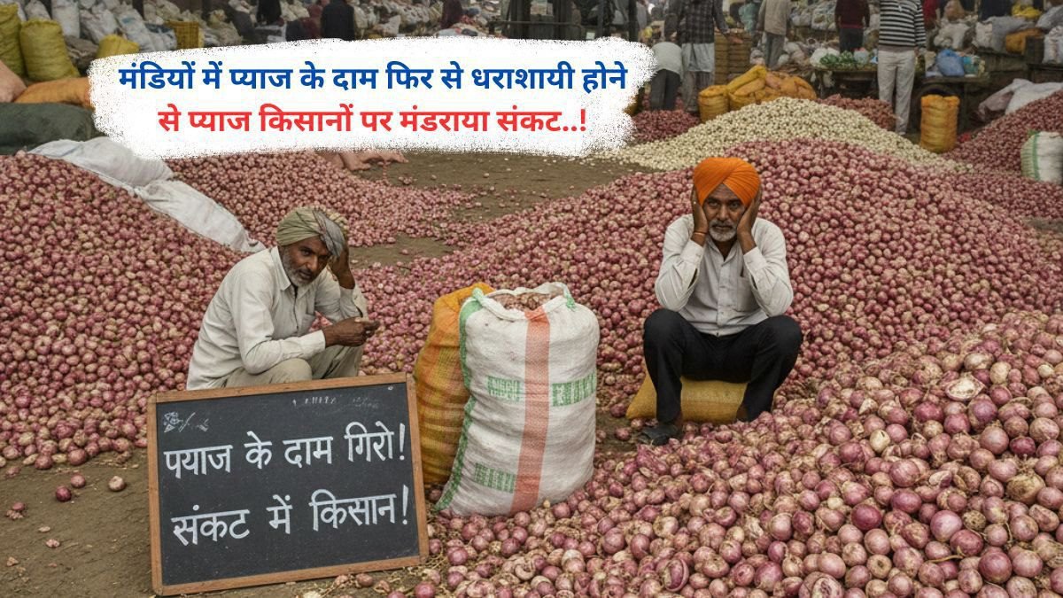 मंडियों में प्याज के दाम फिर से धराशायी होने से प्याज किसानों पर मंडराया संकट..!