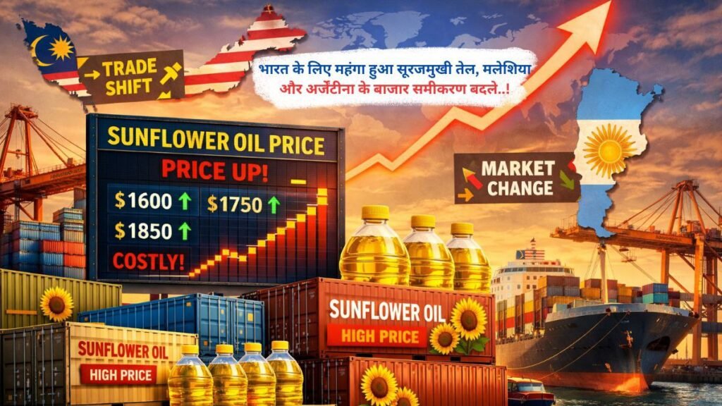 भारत के लिए महंगा हुआ सूरजमुखी तेल, मलेशिया और अर्जेंटीना के बाजार समीकरण बदले..!