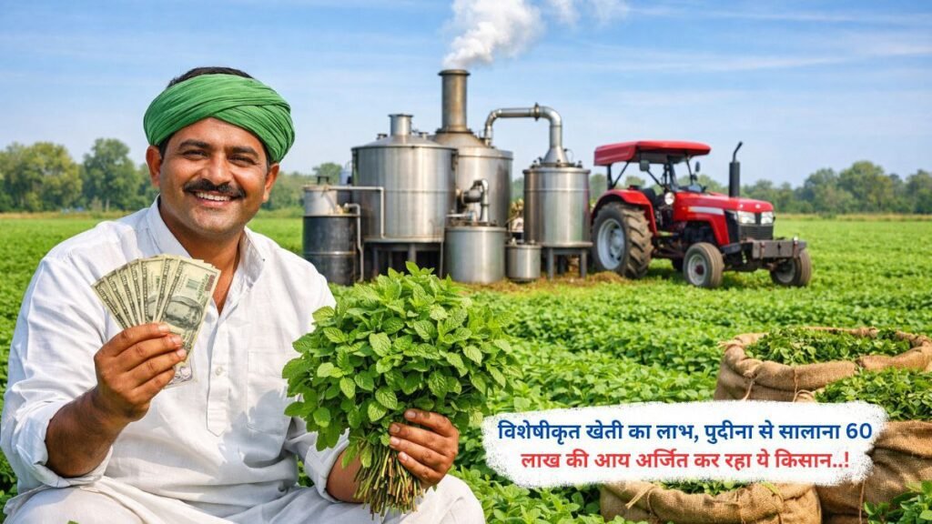 विशेषीकृत खेती का लाभ, पुदीना से सालाना 60 लाख की आय अर्जित कर रहा ये किसान..!