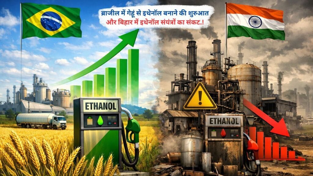 ब्राजील में गेहूं से इथेनॉल बनाने की शुरुआत और बिहार में इथेनॉल संयंत्रों का संकट.!