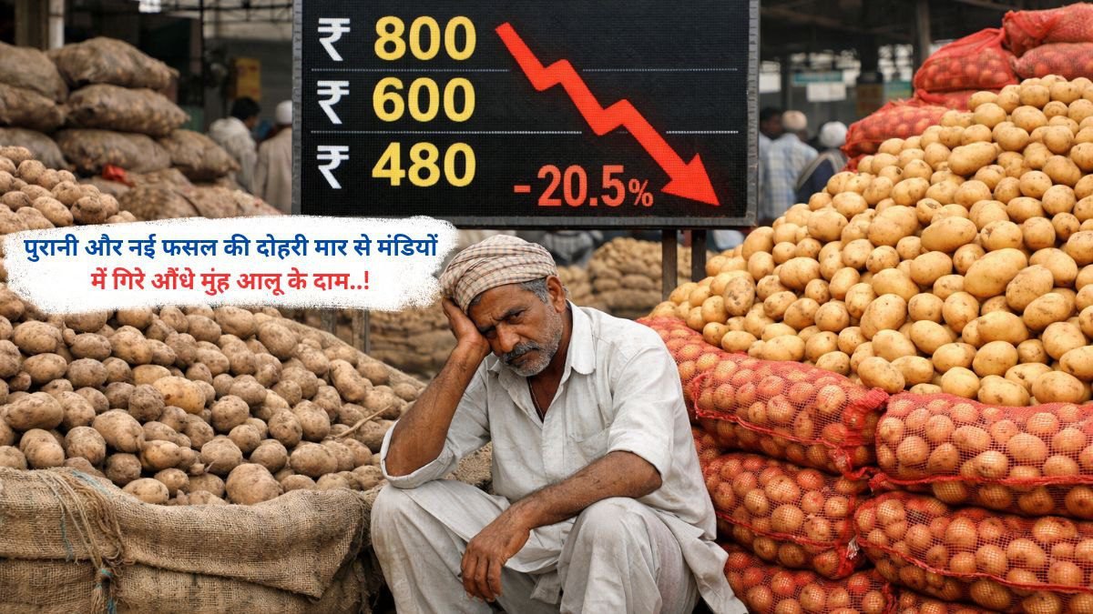 पुरानी और नई फसल की दोहरी मार से मंडियों में गिरे औंधे मुंह आलू के दाम..!