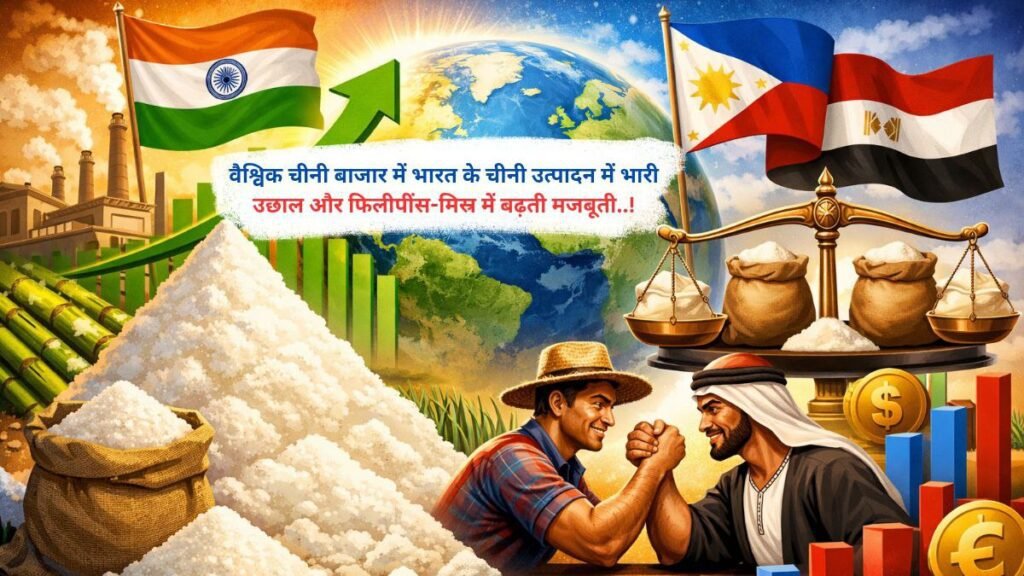 वैश्विक चीनी बाजार में भारत के चीनी उत्पादन में भारी उछाल और फिलीपींस-मिस्र में बढ़ती मजबूती..!