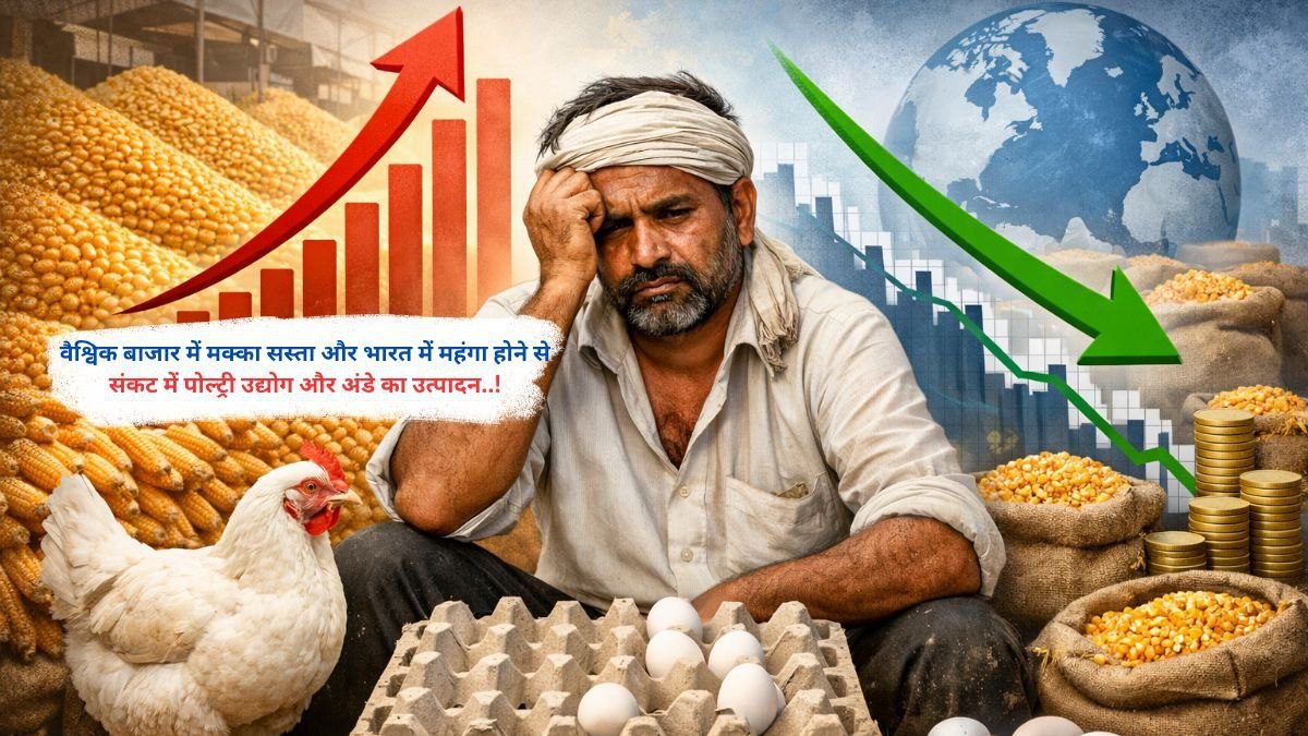 वैश्विक बाजार में मक्का सस्ता और भारत में महंगा होने से संकट में पोल्ट्री उद्योग और अंडे का उत्पादन..!