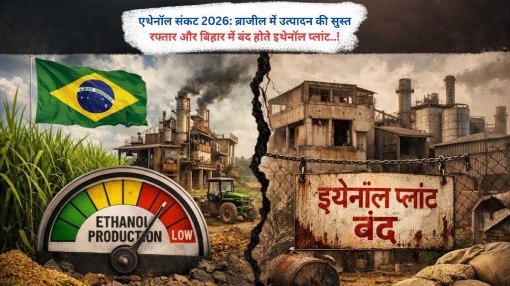 एथेनॉल संकट 2026: ब्राजील में उत्पादन की सुस्त रफ्तार और बिहार में बंद होते इथेनॉल प्लांट..!