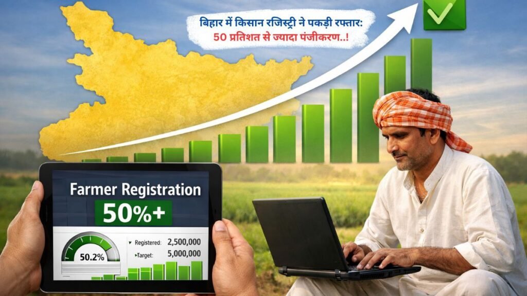 बिहार में किसान रजिस्ट्री ने पकड़ी रफ्तार: 50 प्रतिशत से ज्यादा पंजीकरण..!