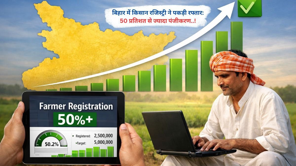 बिहार में किसान रजिस्ट्री ने पकड़ी रफ्तार: 50 प्रतिशत से ज्यादा पंजीकरण..!