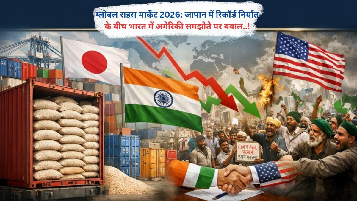 ग्लोबल राइस मार्केट 2026: जापान में रिकॉर्ड निर्यात के बीच भारत में अमेरिकी समझौते पर बवाल..!