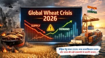 वैश्विक गेहूं संकट 2026: रूस-कजाकिस्तान तनाव और भारत की बड़ी एक्सपोर्ट से बदलेंगे बाजार..!