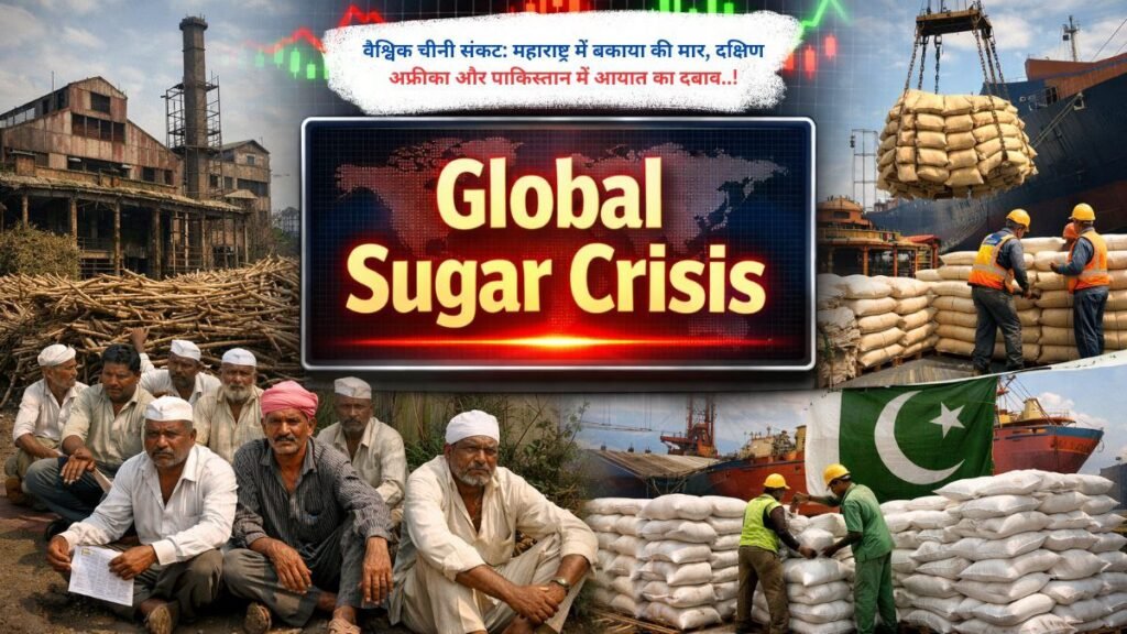 वैश्विक चीनी संकट: महाराष्ट्र में बकाया की मार, दक्षिण अफ्रीका और पाकिस्तान में आयात का दबाव..!