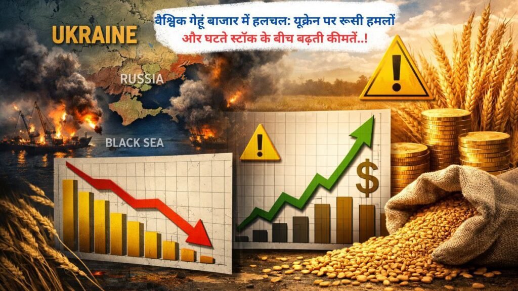 वैश्विक गेहूं बाजार में हलचल: यूक्रेन पर रूसी हमलों और घटते स्टॉक के बीच बढ़ती कीमतें..!