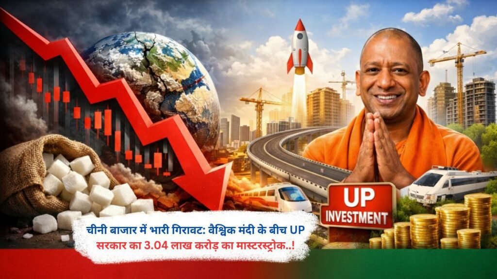 चीनी बाजार में भारी गिरावट: वैश्विक मंदी के बीच UP सरकार का 3.04 लाख करोड़ का मास्टरस्ट्रोक..!