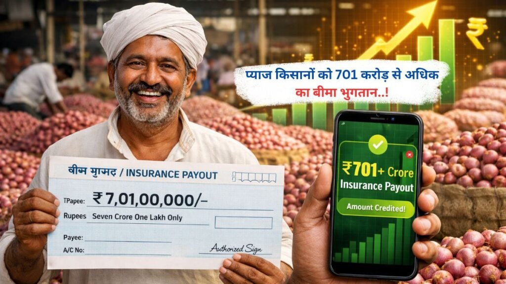 प्याज किसानों को 701 करोड़ से अधिक का बीमा भुगतान..!