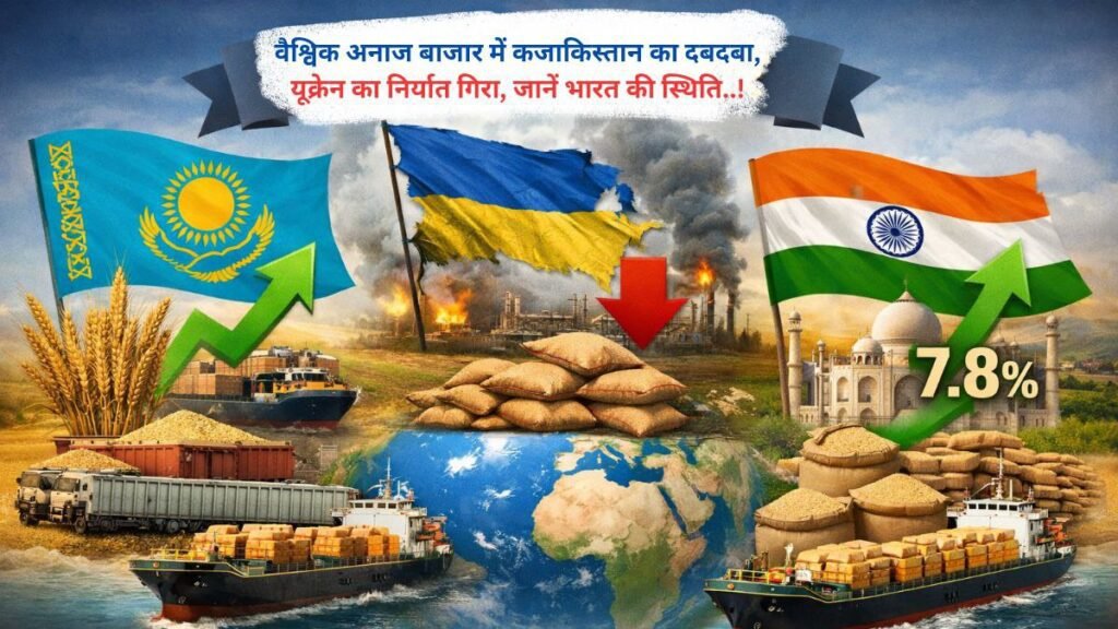 वैश्विक अनाज बाजार में कजाकिस्तान का दबदबा, यूक्रेन का निर्यात गिरा, जानें भारत की स्थिति..!