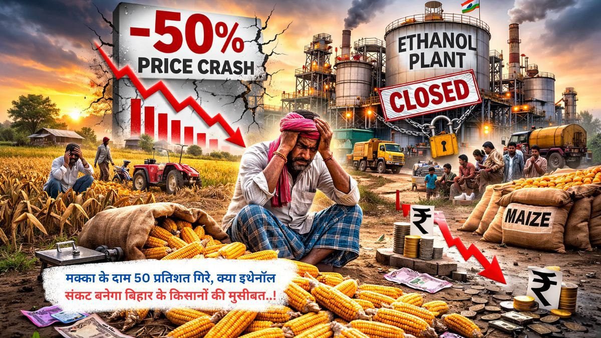 मक्का के दाम 50 प्रतिशत गिरे, क्या इथेनॉल संकट बनेगा बिहार के किसानों की मुसीबत..!