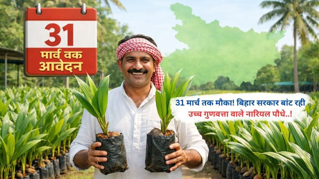 31 मार्च तक मौका! बिहार सरकार बांट रही उच्च गुणवत्ता वाले नारियल पौधे..!