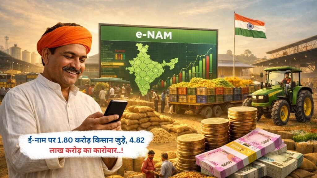 ई-नाम पर 1.80 करोड़ किसान जुड़े, 4.82 लाख करोड़ का कारोबार..!
