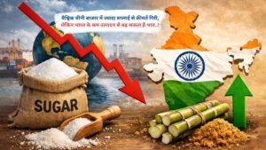 वैश्विक चीनी बाजार में ज्यादा सप्लाई से कीमतें गिरी, लेकिन भारत के कम उत्पादन से बढ़ सकता है भाव..!