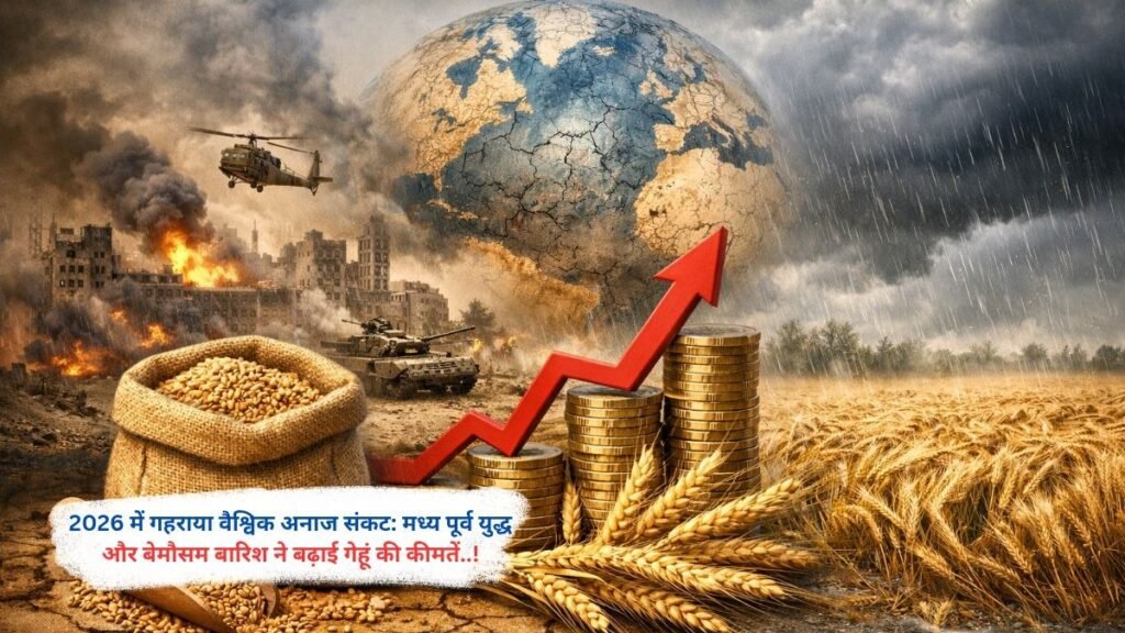 2026 में गहराया वैश्विक अनाज संकट: मध्य पूर्व युद्ध और बेमौसम बारिश ने बढ़ाई गेहूं की कीमतें..!