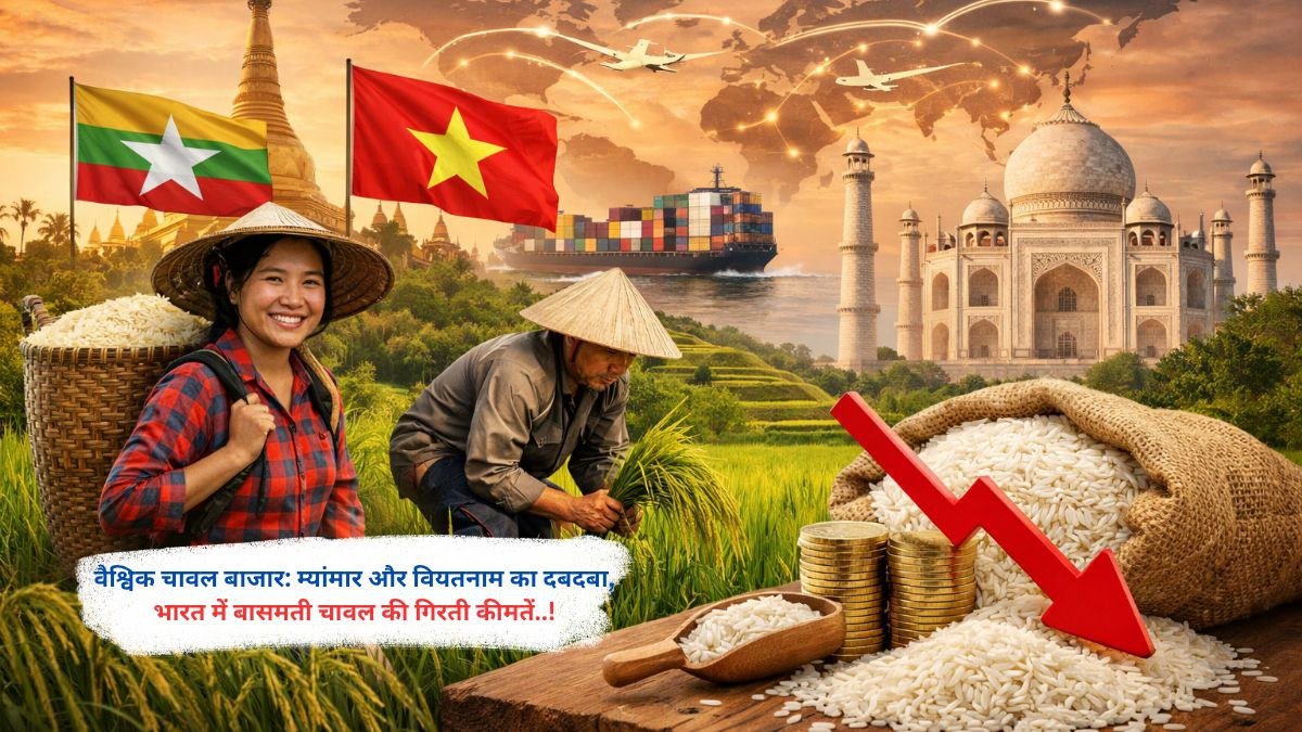 वैश्विक चावल बाजार: म्यांमार और वियतनाम का दबदबा, भारत में बासमती चावल की गिरती कीमतें..!
