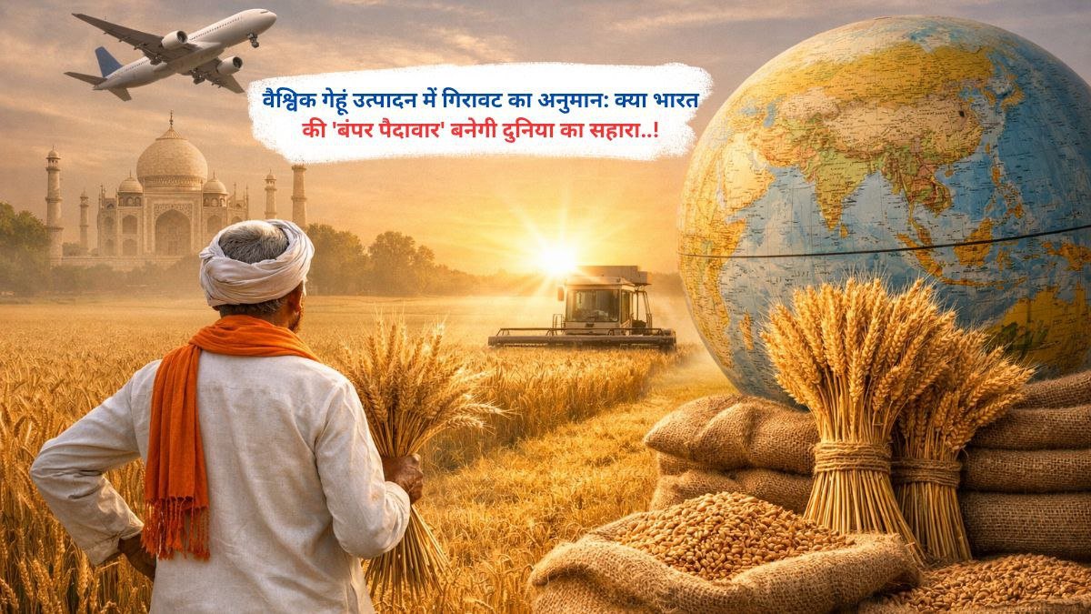 वैश्विक गेहूं उत्पादन में गिरावट का अनुमान: क्या भारत की 'बंपर पैदावार' बनेगी दुनिया का सहारा..!