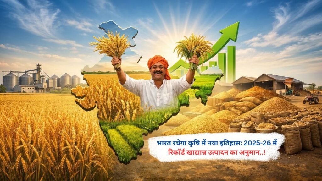 भारत रचेगा कृषि में नया इतिहास: 2025-26 में रिकॉर्ड खाद्यान्न उत्पादन का अनुमान..!