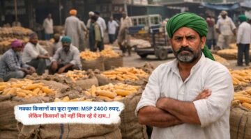 मक्का किसानों का फूटा गुस्सा: MSP 2400 रुपए, लेकिन किसानों को नहीं मिल रहे ये दाम..!