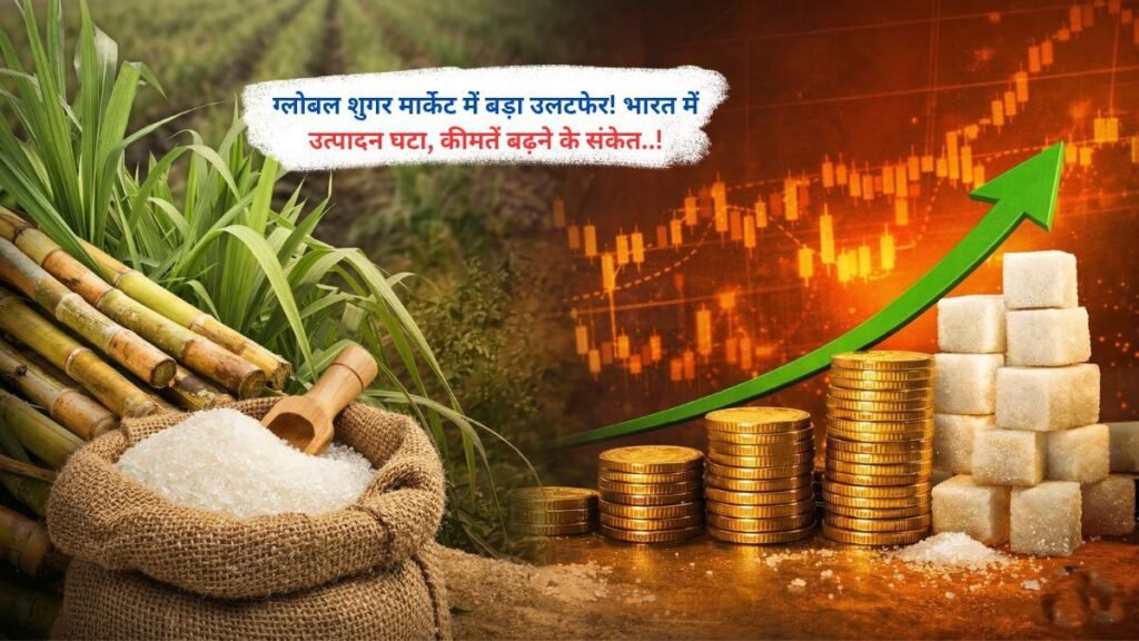ग्लोबल शुगर मार्केट में बड़ा उलटफेर! भारत में उत्पादन घटा, कीमतें बढ़ने के संकेत..!