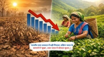 भारतीय चाय उत्पादन में बड़ी गिरावट: दक्षिण भारत के बागानों में 'सूखा', उत्तर भारत में जोरदार सुधार..!