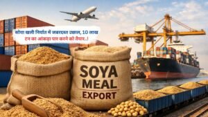 सोया खली निर्यात में जबरदस्त उछाल,10 लाख टन का आंकड़ा पार करने को तैयार..!