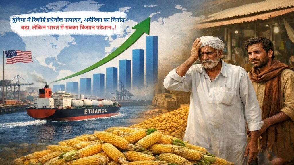 दुनिया में रिकॉर्ड इथेनॉल उत्पादन, अमेरिका का निर्यात बढ़ा, लेकिन भारत में मक्का किसान परेशान..!