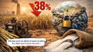चीनी संकट 2025-26: हरियाणा में उत्पादन 38 प्रतिशत गिरा, वैश्विक बाजार में गहराया मीठा संकट..!