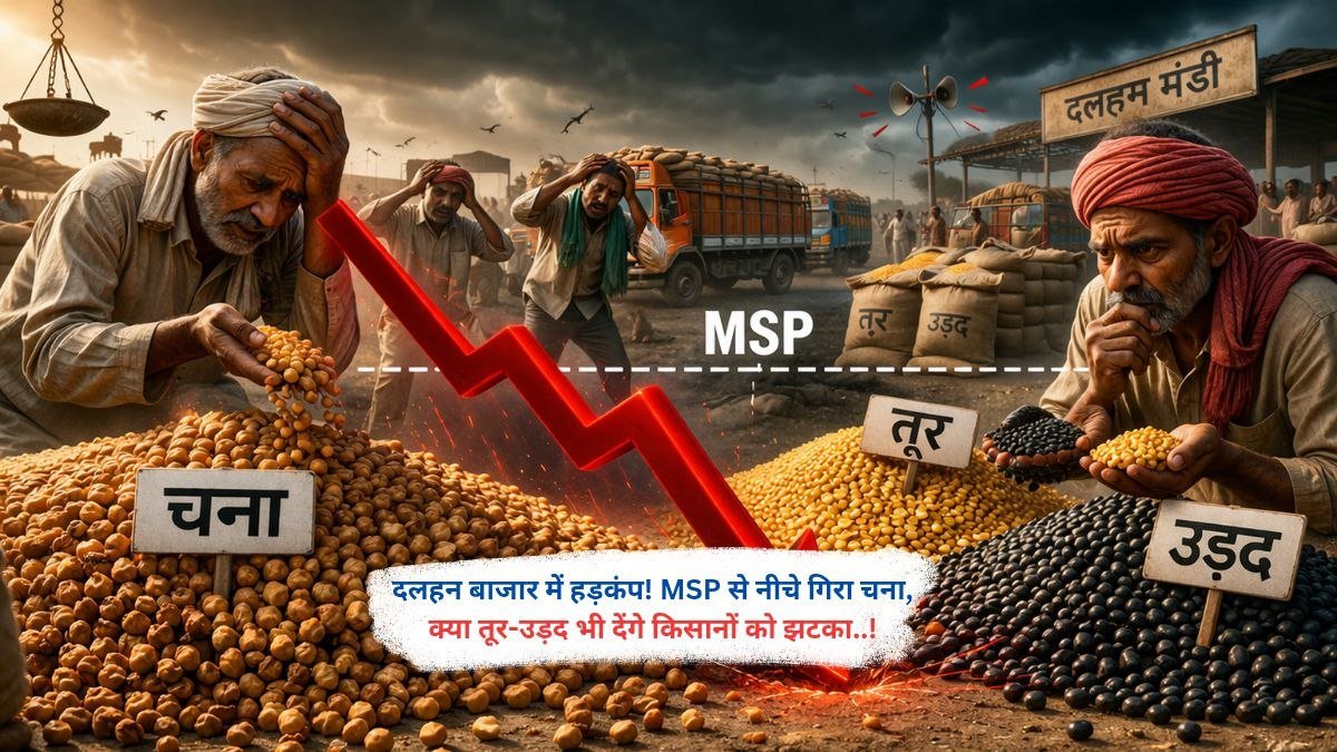दलहन बाजार में हड़कंप! MSP से नीचे गिरा चना, क्या तूर-उड़द भी देंगे किसानों को झटका..!