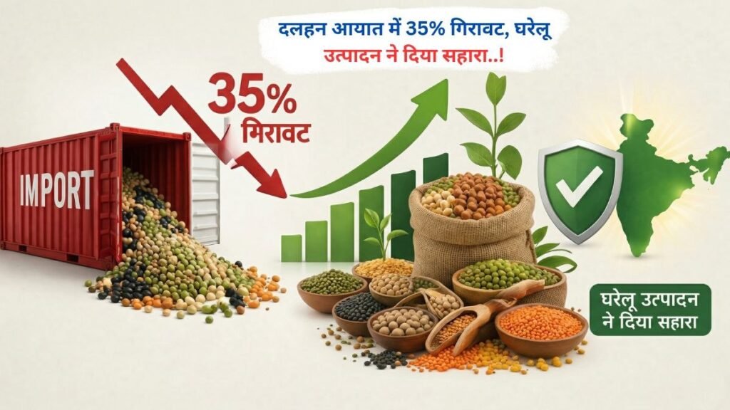 दलहन आयात में 35% गिरावट, घरेलू उत्पादन ने दिया सहारा