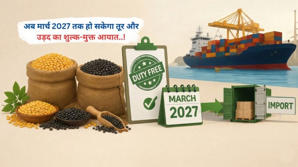 अब मार्च 2027 तक हो सकेगा तूर और उड़द का शुल्क-मुक्त आयात