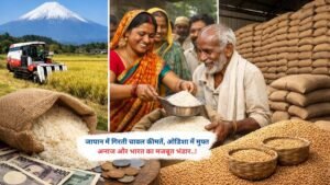 जापान में गिरती चावल कीमतें, ओडिशा में मुफ्त अनाज और भारत का मजबूत भंडार