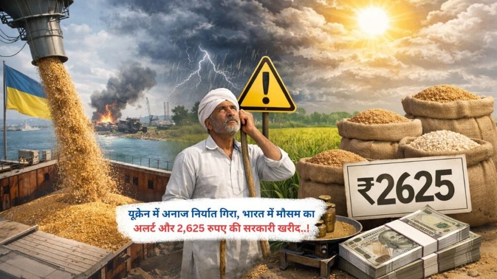 यूक्रेन में अनाज निर्यात गिरा, भारत में मौसम का अलर्ट और 2,625 रुपए की सरकारी खरीद