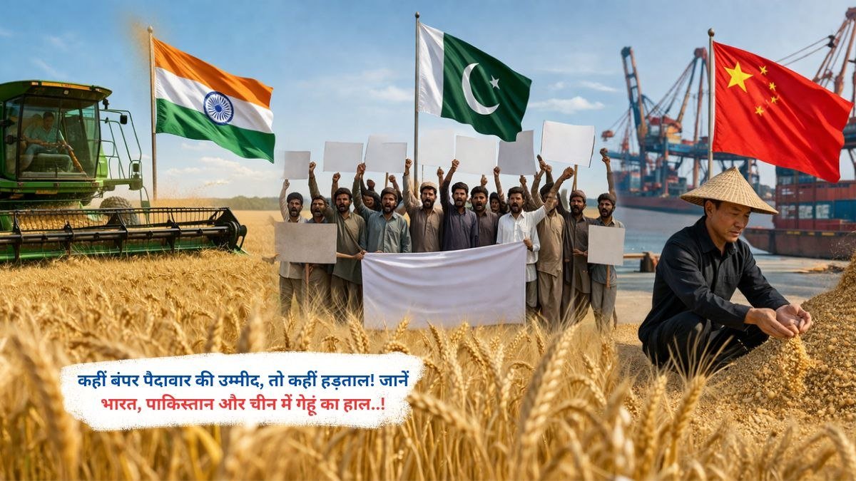 कहीं बंपर पैदावार की उम्मीद, तो कहीं हड़ताल! जानें भारत, पाकिस्तान और चीन में गेहूं का हाल