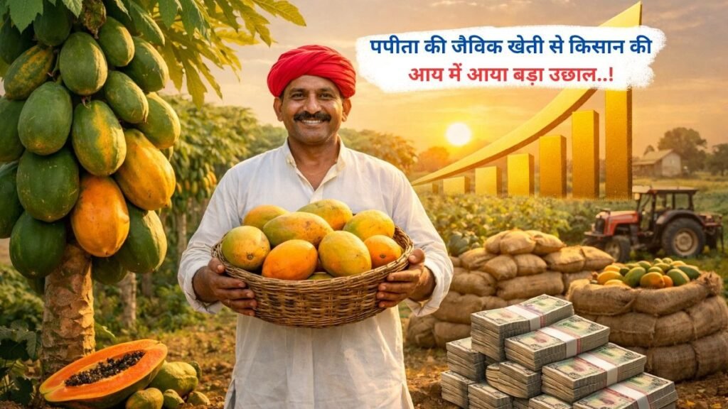 पपीता की जैविक खेती से किसान की आय में आया बड़ा उछाल