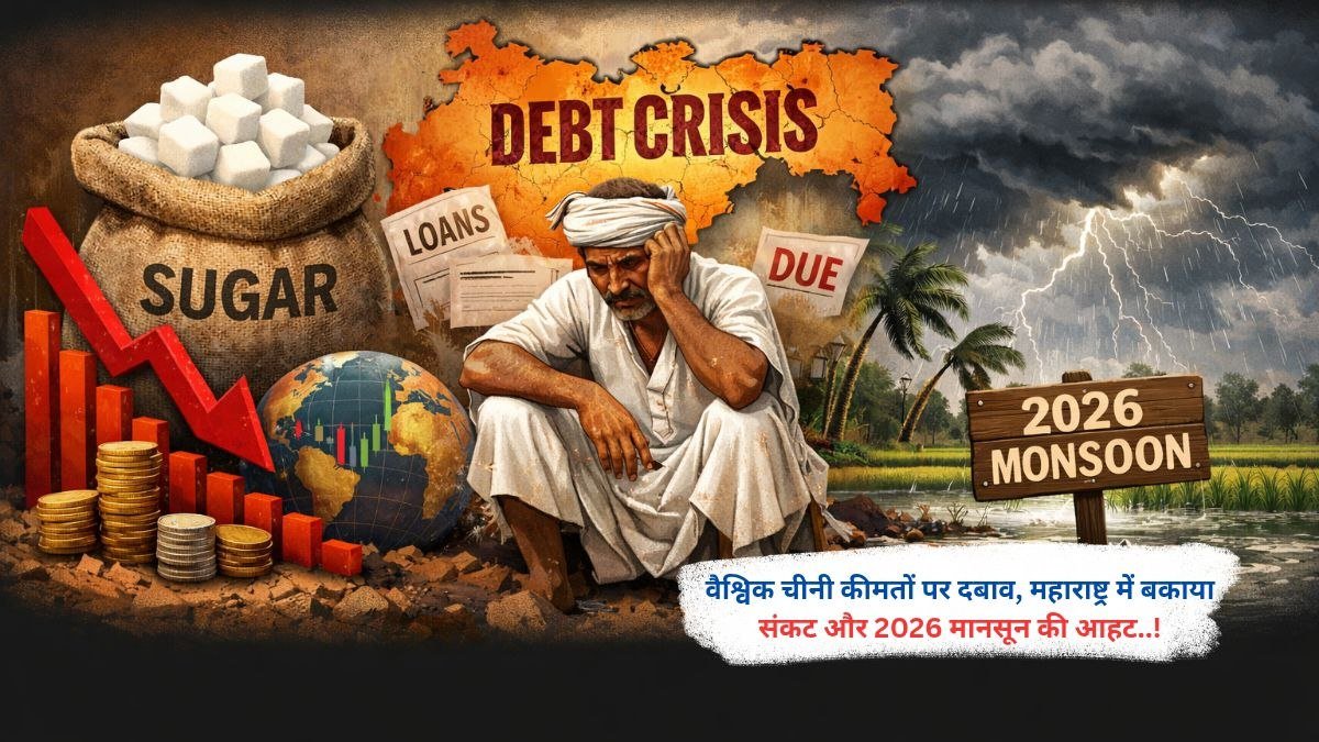 वैश्विक चीनी कीमतों पर दबाव, महाराष्ट्र में बकाया संकट और 2026 मानसून की आहट