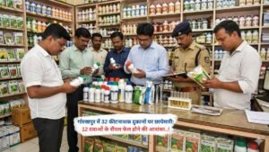 गोरखपुर में 32 कीटनाशक दुकानों पर छापेमारी: 12 दवाओं के सैंपल फेल होने की आशंका