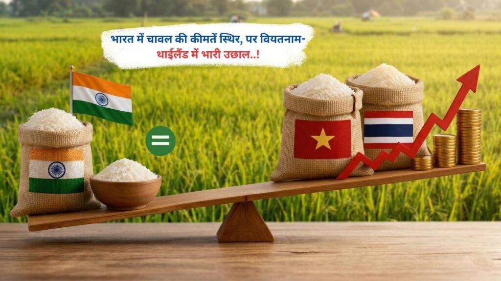 भारत में चावल की कीमतें स्थिर, पर वियतनाम-थाईलैंड में भारी उछाल..!