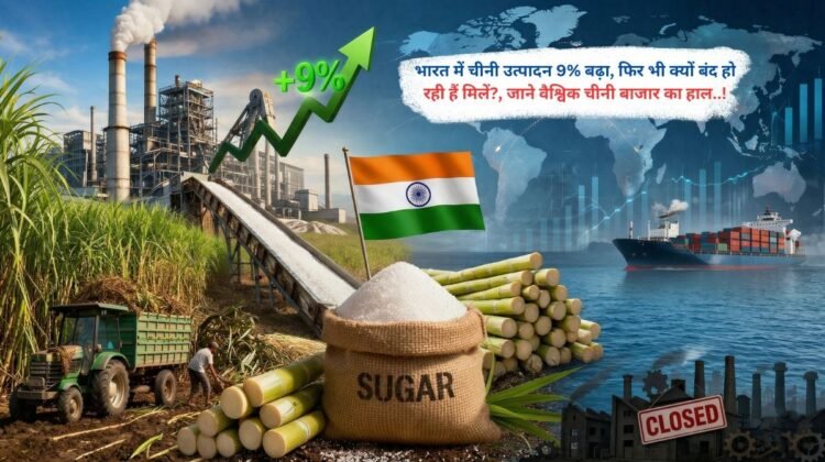 भारत में चीनी उत्पादन 9% बढ़ा, फिर भी क्यों बंद हो रही हैं मिलें?, जाने वैश्विक चीनी बाजार का हाल