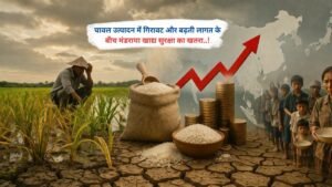 चावल उत्पादन में गिरावट और बढ़ती लागत के बीच मंडराया खाद्य सुरक्षा का खतरा