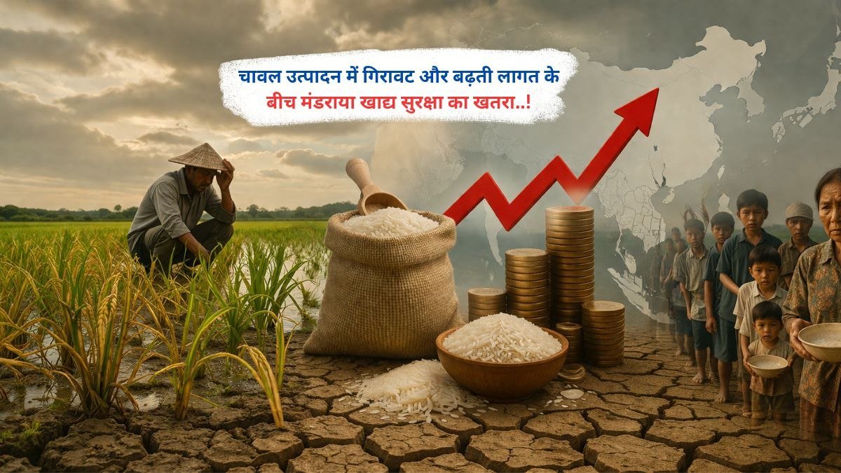 चावल उत्पादन में गिरावट और बढ़ती लागत के बीच मंडराया खाद्य सुरक्षा का खतरा