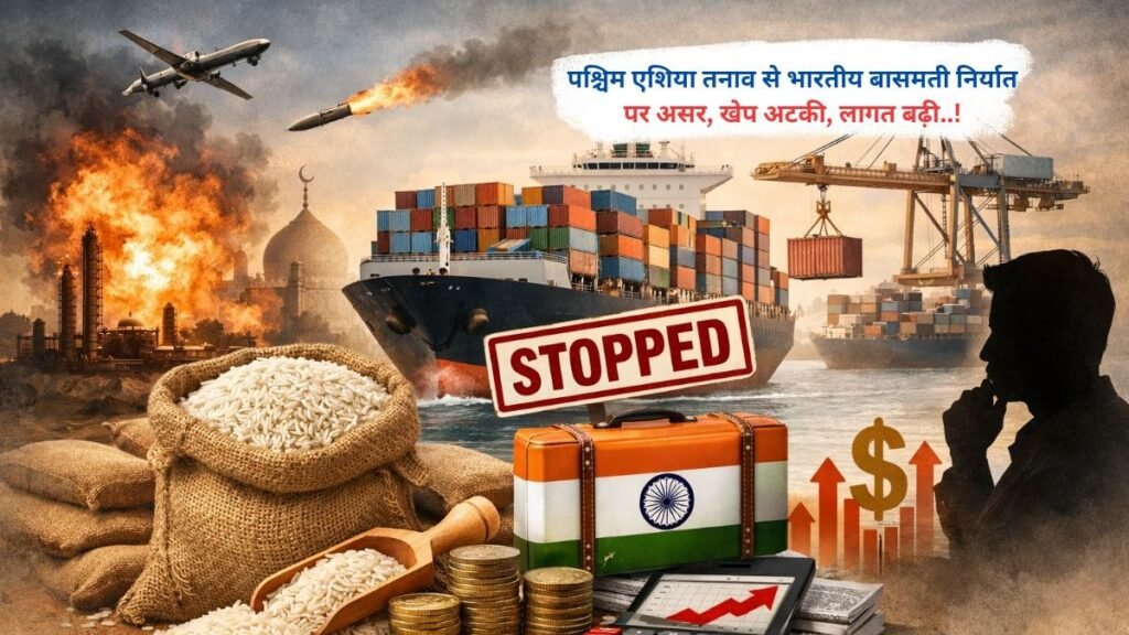 पश्चिम एशिया तनाव से भारतीय बासमती निर्यात पर असर, खेप अटकी, लागत बढ़ी